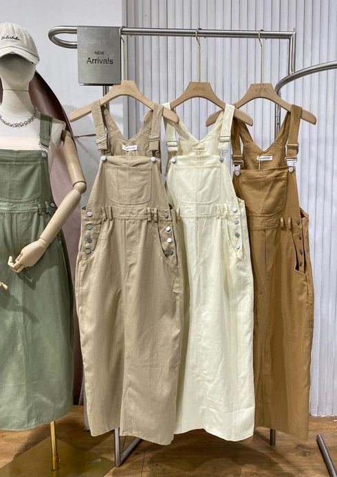 MATINEE Side Buttons Up Deep Pockets Back Slit Dungaree